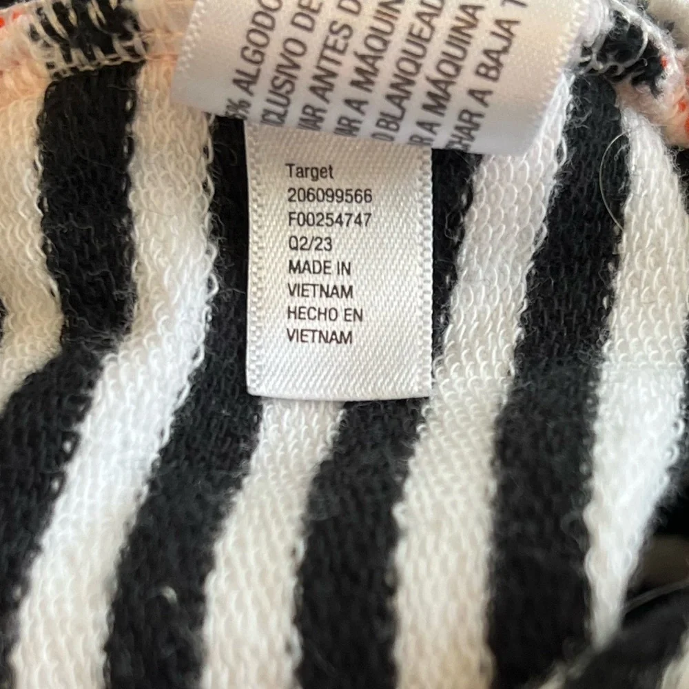 Cat & Jack Baby Boy Striped Dinosaur Pants with Pocket Black White Orange 6-9 M